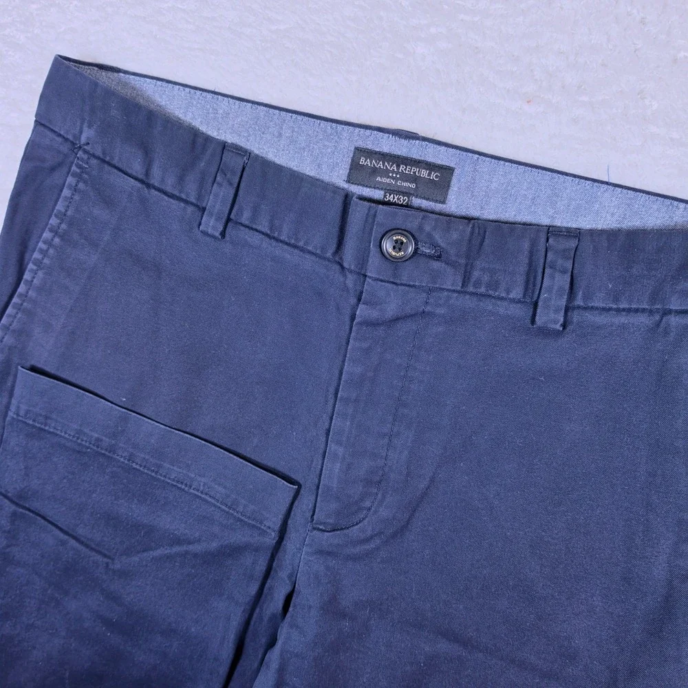 NEW Banana Republic Aiden Chino Mens 34x32 True Navy Stretch Slim Fit S/229716